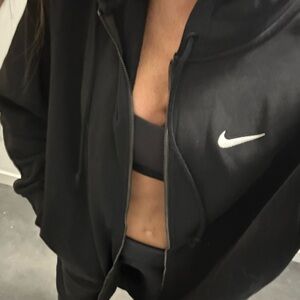 Nike Black Long Hoodie/ zip with pockets